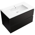 CERANO Koupelnová skříňka Carole + keramické umyvadlo Todo - černá matná - 101x50x46,5 cm