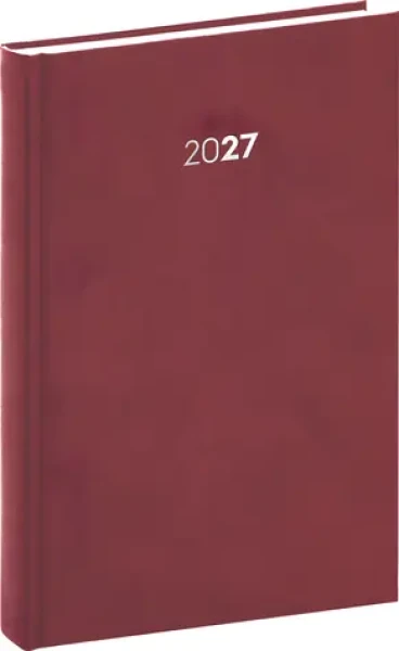 NOTIQUE Denní diář Balakon 2027 bordó / 15 × 21 cm