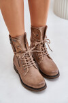 Dámské boty pracovní zateplené na zip tmavě béžové Liletta 41