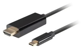 Lanberg USB-C - HDMI 0,5 m černá / Kabel USB-C na HDMI / 4K / 60 Hz (CA-CMHD-10CU-0005-BK)