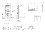 GEBERIT - Duofix Set předstěnové instalace, klozetu Oudee Vortex a sedátka softclose, tlačítko Delta50, matná černá SANI11CA5149B