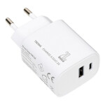 Troika rychlonabíječka - Charge X Duo (20 W, USB-C + USB-A, bílá)