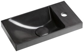 SAPHO - AGOS betonové umývátko 40x22cm, levé/pravé, antracit pololesk AS40016