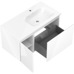 MEXEN/S - Orio koupelnová skříňka 90 cm s umyvadlem Vela pravá, 1S, 1D, bílá lesk 91A13-09047-3-BBFF00-W23P00