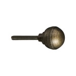 Ib Laursen Kovová úchytka Antique Brass / knurled pattern Ø 2 cm, měděná barva, kov