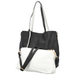 Módní koženkový set kabelek Maricela, černo-bílý