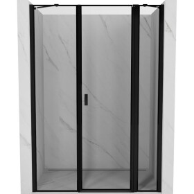 MEXEN/S - Mist sprchové dveře křídlové pravé 120, černý okraj, černá 8A4-120-001-70-70-P