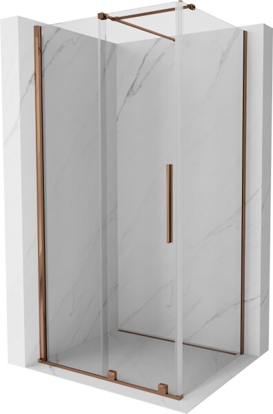MEXEN/S - Velar sprchový kout 120 x 70, transparent, růžové zlato 871-120-070-01-60