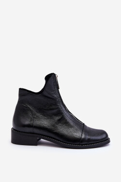 Kožené kozačky na zip Nicole 2785/037 Černá 36