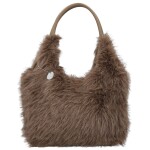 Módní dámská plyšová kabelka do ruky Viorica, hnědá