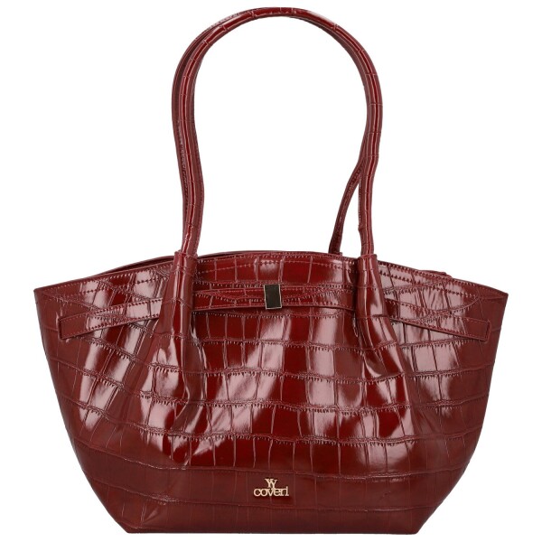 Luxusní dámská koženková kabelka na rameno Moiry, vínová