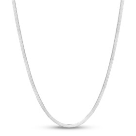 Ocelový herringbone řetízek – 3 mm plochý hadí náhrdelník, Stříbrná 50 cm