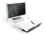 BakkerElkhuizen FlexDesk 630 transparentní, bílá / Držák na dokumenty / Výškově nastavitelný 110-180 mm (BNEFDESK630N)