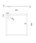 OMNIRES - MERTON akrylátová sprchová vanička čtverec, 80 x 80 cm bílá lesk /BP/ MERTON80/KBP