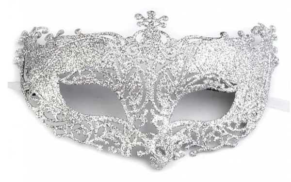 Stoklasa Škraboška stříbrná s glitry