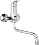 JB Sanitary Nástěnná umyvadlová a sprchová baterie SLIM, rozteč 100 mm, otočný přepínač v těle, bez příslušenství, trubkové ramínko 300 mm A10 34 50