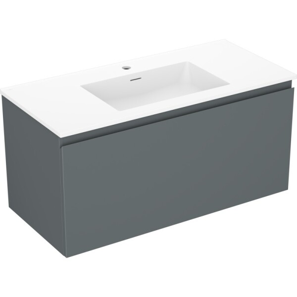 MEXEN/S - Orio koupelnová skříňka 100 cm s umyvadlem Otis, 1 šuplík, grafit mat/bílá mat 91A10-10047-1-BF66-W18M01