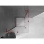 MEXEN/S - Velar L Duo sprchový kout, posuvné dveře 100 x 100, dekor, růžové zlato 871-100-100-02-33-60