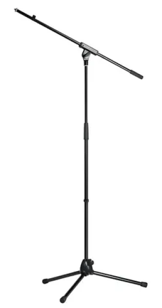 Mikrofonní stojan s výsuvným ramenem černý / Stojan pro mikrofon / rameno 805 mm / výška 900-1600 mm (21070)