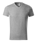 Heavy V-neck tričko unisex tmavě šedý melír 2XL