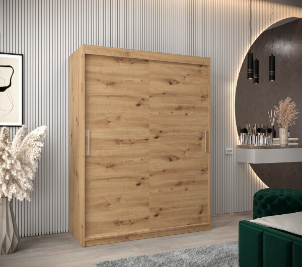 Šatní skříň Abi T0 s posuvnými dveřmi Barva korpusu: Dub artisan, Rozměry: 150 cm, Dveře: Dub artisan