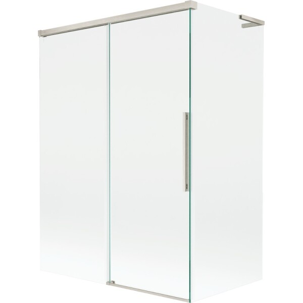 MEXEN/S - Rox L vanová zástěna 2-křídlová posuvná 120 + 70 x 150, transparent, nikl kartáčovaný 8C9L-120-070-97-00