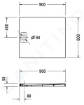 DURAVIT - Stonetto Sprchová vanička 900x800 mm, bílá 720145380000000