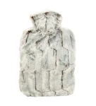 Hugo Frosch Classic Termofor s obalem z umělé kožešiny – hnědo/stříbrný s podšívkou (4250098505864)