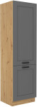 Vysoká skříňka na vestavnou lednici Luna 60 LO-210 2F Barva korpusu: Dub artisan, Barva dvířek: Clay Grey