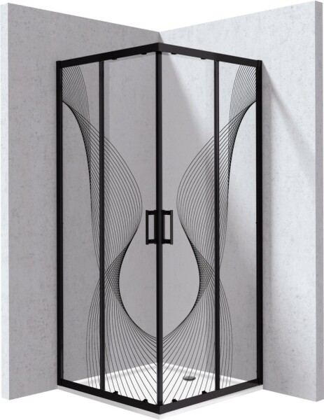 DEANTE - Funkia Evo čtvercový kout s vaničkou, 80x80 cm – vzor vlna KYCPNB88P