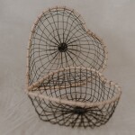 Eulenschnitt Drátěný košík Heart Wood černá barva, dřevo, kov