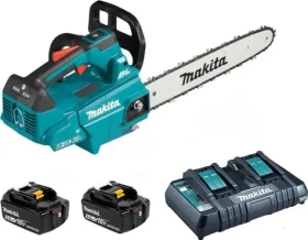 Makita DUC356PT2B / Aku řetězová pila / Délka lišty 35 cm / Šířka drážky 1.3 mm / 2x 5.0 Ah (DUC356PT2B)