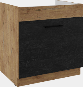 Spodní skříňka pod dřez Vigo 80 ZL 1S BB - Premium Box Barva korpusu: Dub Lancelot, Barva dvířek: Dark wood