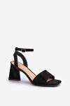 Dámské sandály na vysokém podpatku vyrobené z Eco Suede Black Upttima 40