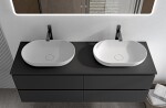 CERANO - Koupelnová skříňka Carole + deska pod umyvadlo Navira Slim - 18 mm - černá matná - 120x49,8x46 CER-476396