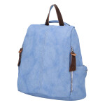 Zajímavý menší dámský koženkový batůžek Melánie, světle modrá