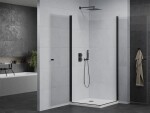 MEXEN/S - PRETORIA duo sprchový kout 90 x 90 cm, transparent, černý + vanička včetně sifonu - 852-090-090-70-02-4010B 852-090-090-90-02-4010B