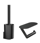 Rozbaleno - Hansgrohe Set doplňků pro WC matná černá / Sada koupelnových doplňků / Držák WC kartáče a toaletního papíru / rozbaleno (27969670.rozbaleno)