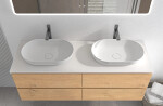 CERANO - Koupelnová deska z litého mramoru Elanys - bílá matná - 160x1,2x46 CER-662044