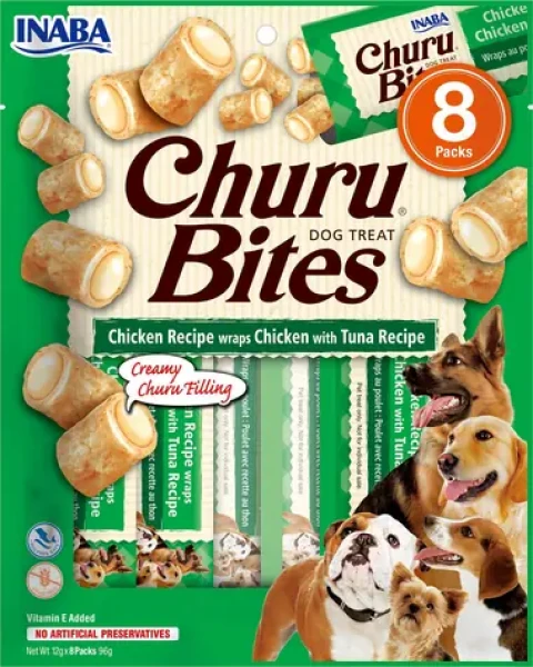 Churu Dog Bites kuře, tuňák / Pamlsky pro psy / 96 g