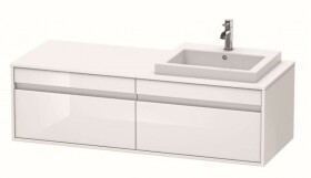 DURAVIT - Ketho Umyvadlová skříňka 43x140x55 cm, pravá, 2 zásuvky, lesklá bílá KT6797R2222