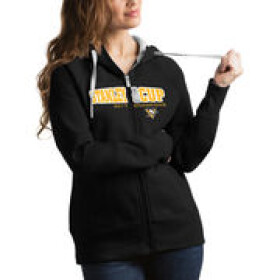 Dámská mikina Pittsburgh Penguins Antigua Women's 2017 Stanley Cup Champions Tempo Quarter-Zip Pullover Desert Dry Jacket Black/Gold Velikost: