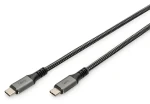Digitus USB-C černo-šedá / Kabel USB-C na USB-C / USB4 Gen 3x2 40 Gbps / PD 3.1 240 W / 1 m (DB-300443-010-S)