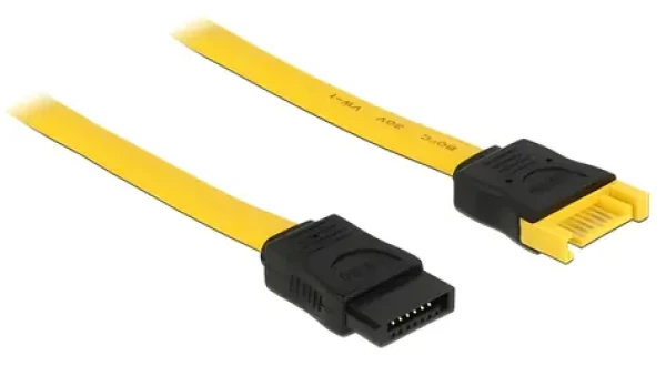 DeLock SATA III žlutá / Prodlužovací kabel / 0,3 m / 6 Gb/s (82855)