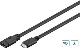 MicroConnect USB3.1CC05EX Prodlužovací kabel USB-C 3.2 Gen 1 0.5m černá / 1x USB-C(M) / 1x USB-C(F) (USB3.1CC05EX)