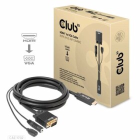 CLUB3D CAC-1712 kabel HDMI na VGA M/M černá 2m / FHD / 3.5mm jack / Micro USB (CAC-1712)