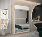 Šatní skříň Abi T3 s nástavcem Barva korpusu: Černá, Rozměry: 150 cm, Dveře: Černá