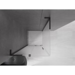 MEXEN/S - Velar L sprchový kout, posuvné dveře 100 x 100, dekor, černá 871-100-100-33-70