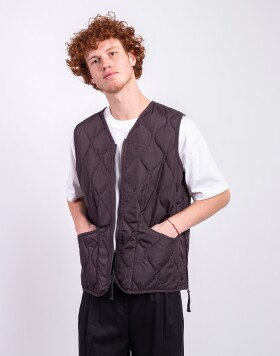 Taion Unisex Military Zip V-Neck Down Vest D.CHOCO M