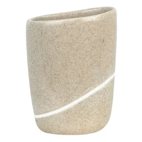 Spirella ETNA kelímek na kartáčky béžový / polyresin / kamenný vzhled (7610583143457)